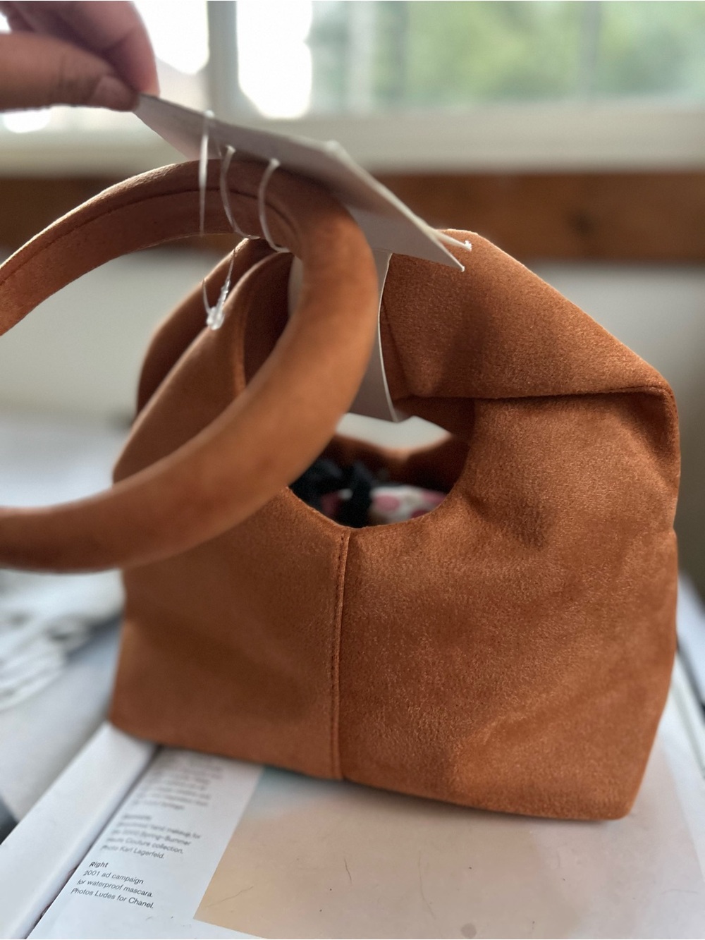 Rachel Zoe 2 pcs Suede Hobo Shoulder Bag with headband set in Rust - Picture 7 of 8